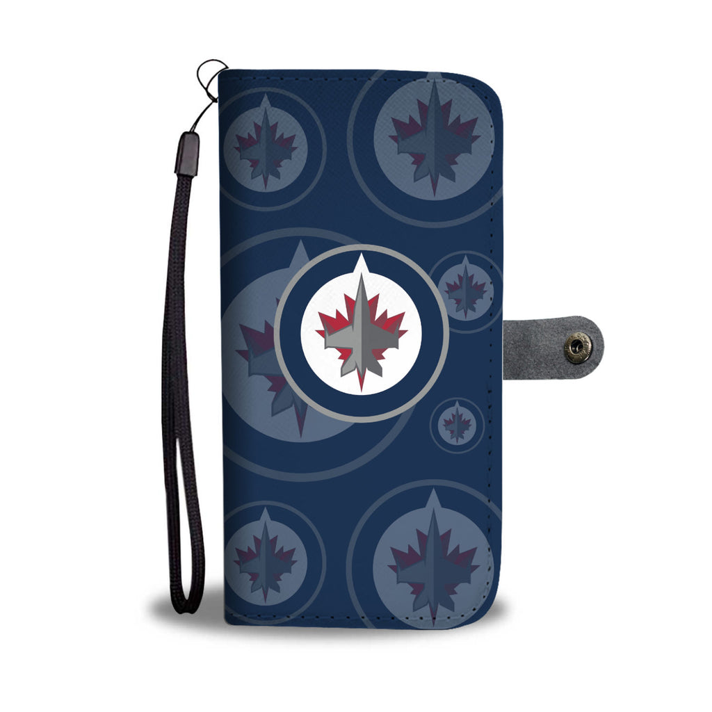 Winnipeg Jets Logo Background Wallet Phone Cases
