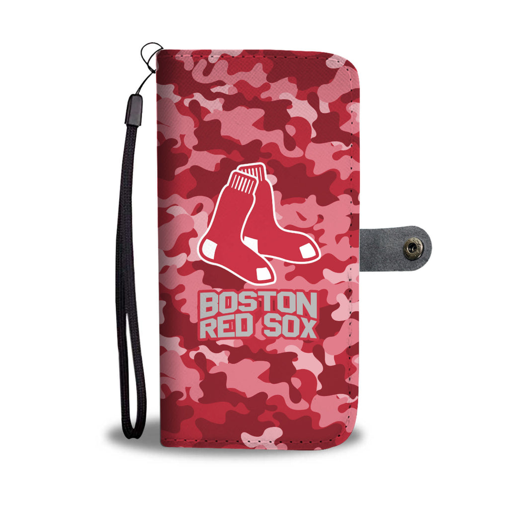 Gorgeous Camo Pattern Boston Red Sox Wallet Phone Cases