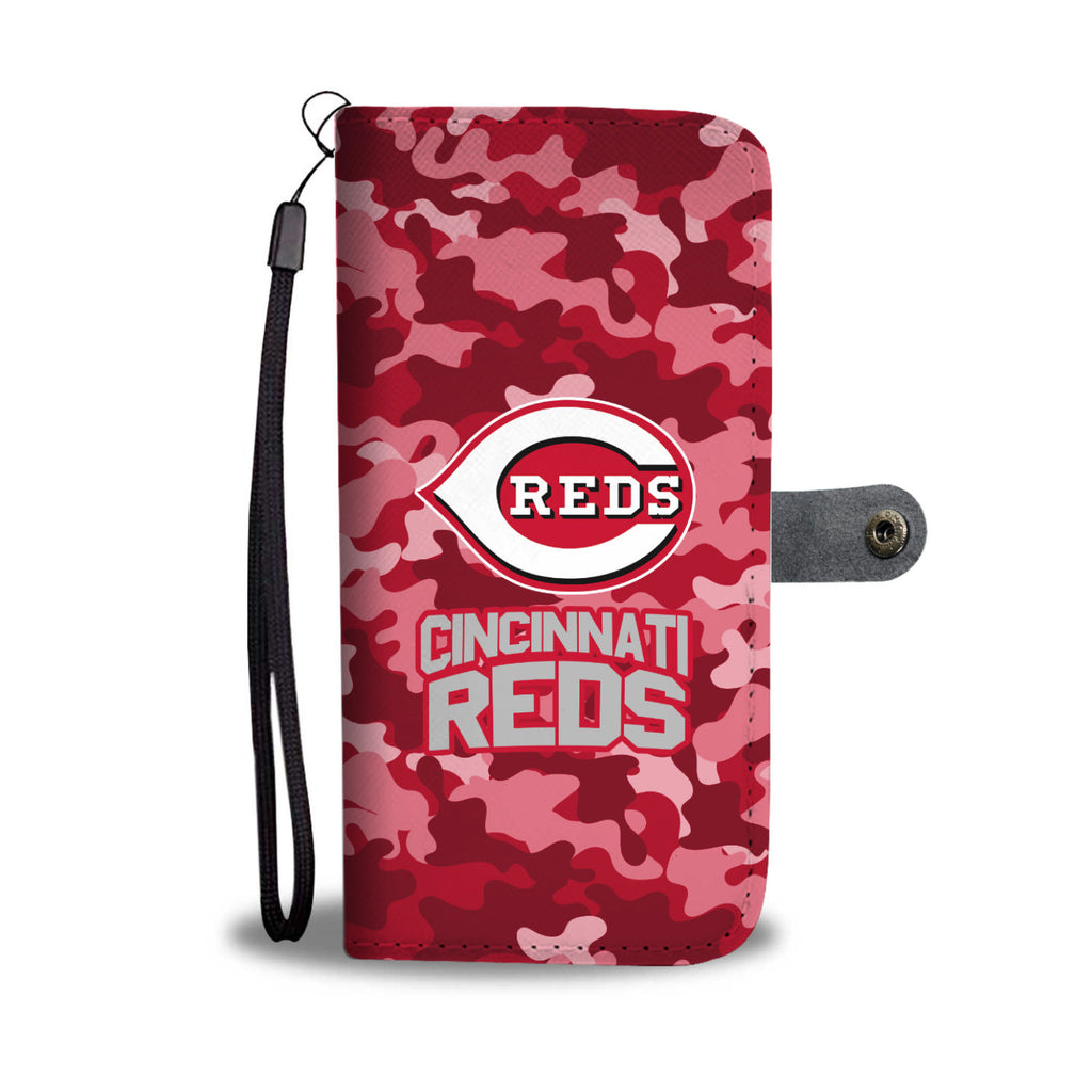 Gorgeous Camo Pattern Cincinnati Reds Wallet Phone Cases