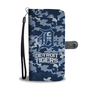 Gorgeous Camo Pattern Detroit Tigers Wallet Phone Cases