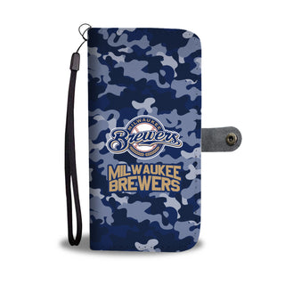 Gorgeous Camo Pattern Milwaukee Brewers Wallet Phone Cases