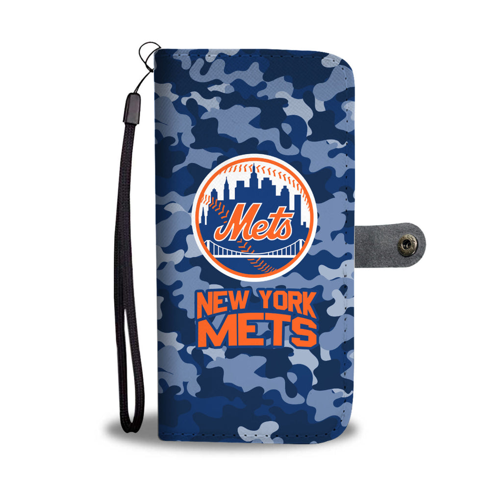 Gorgeous Camo Pattern New York Mets Wallet Phone Cases