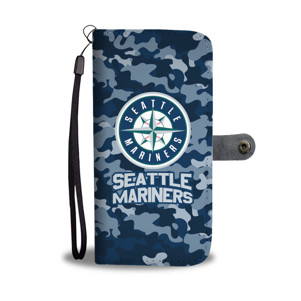 Gorgeous Camo Pattern Seattle Mariners Wallet Phone Cases