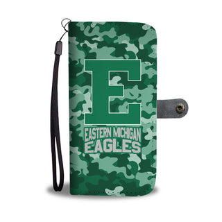 Gorgeous Camo Pattern Eastern Michigan Eagles Wallet Phone Cases