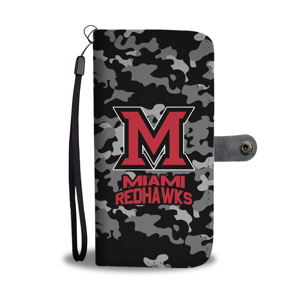 Gorgeous Camo Pattern Miami RedHawks Wallet Phone Cases