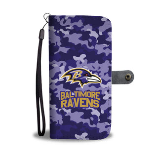 Gorgeous Camo Pattern Baltimore Ravens Wallet Phone Cases