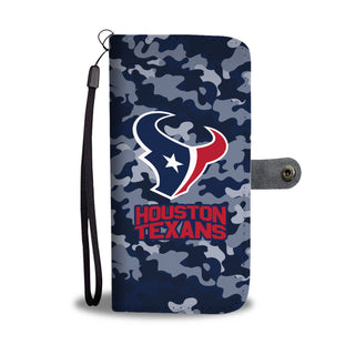 Gorgeous Camo Pattern Houston Texans Wallet Phone Cases