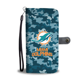Gorgeous Camo Pattern Miami Dolphins Wallet Phone Cases
