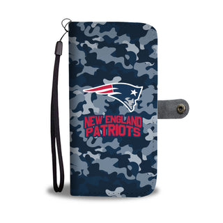 Gorgeous Camo Pattern New England Patriots Wallet Phone Cases