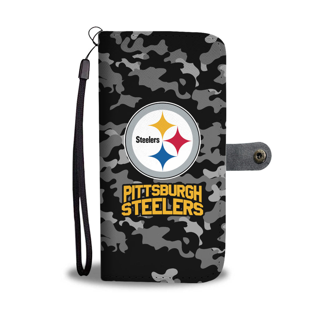 Gorgeous Camo Pattern Pittsburgh Steelers Wallet Phone Cases