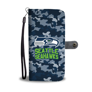 Gorgeous Camo Pattern Seattle Seahawks Wallet Phone Cases