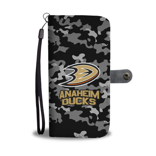 Gorgeous Camo Pattern Anaheim Ducks Wallet Phone Cases