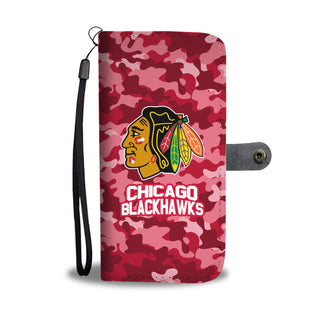 Gorgeous Camo Pattern Chicago Blackhawks Wallet Phone Cases