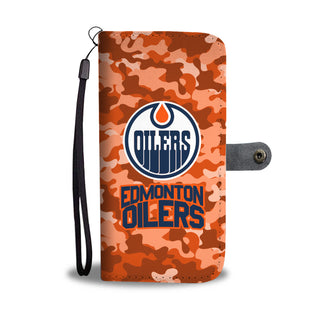 Gorgeous Camo Pattern Edmonton Oilers Wallet Phone Cases