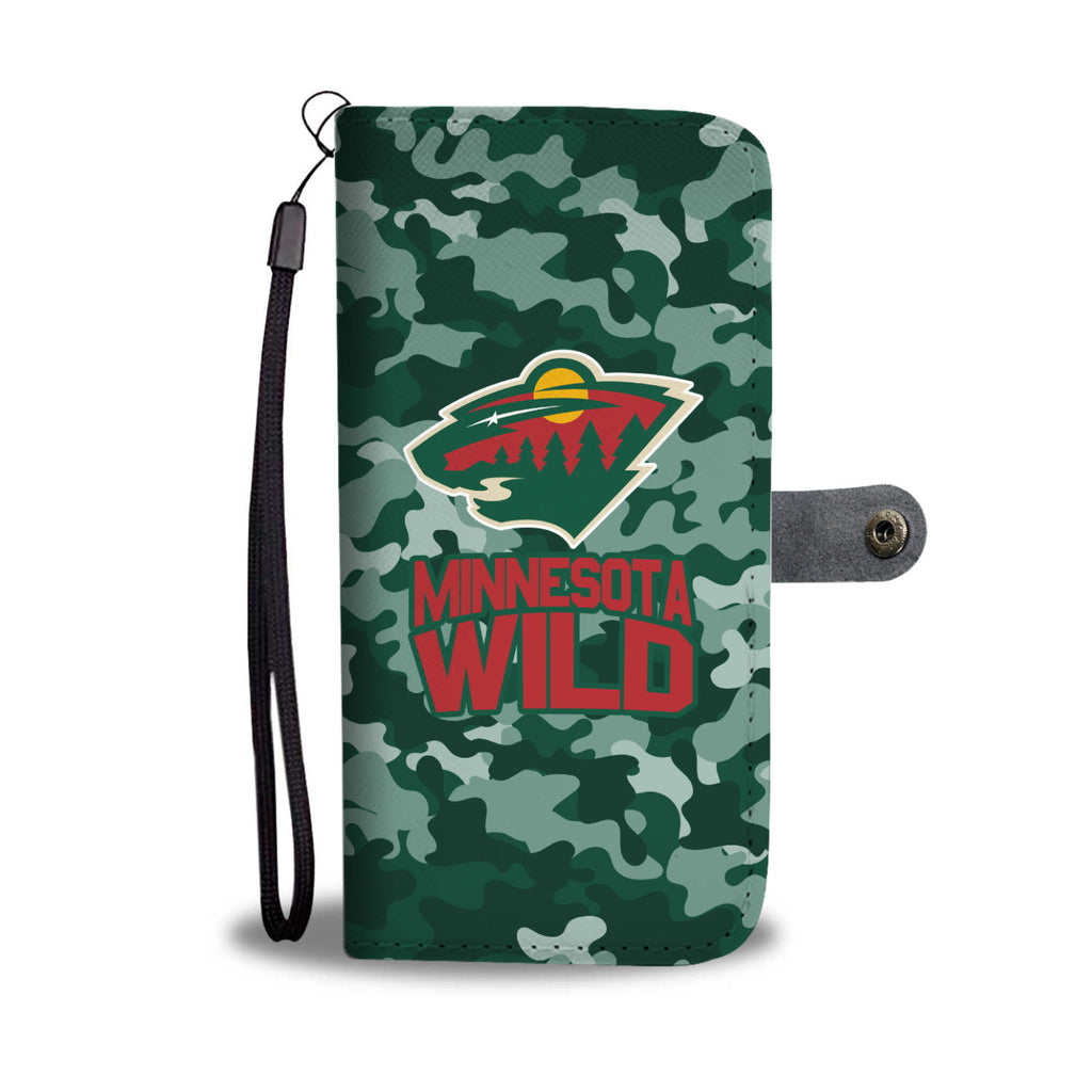 Gorgeous Camo Pattern Minnesota Wild Wallet Phone Cases