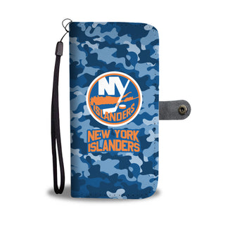Gorgeous Camo Pattern New York Islanders Wallet Phone Cases