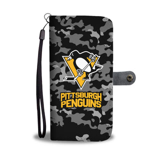 Gorgeous Camo Pattern Pittsburgh Penguins Wallet Phone Cases