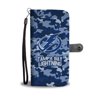 Gorgeous Camo Pattern Tampa Bay Lightning Wallet Phone Cases