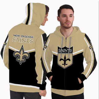 Strong Gorgeous Fitting New Orleans Saints Zip Hoodie