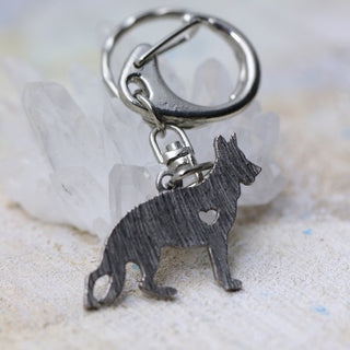 Antique Silver German Shepherd Dog Keychains