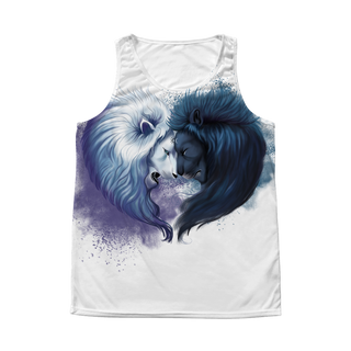 Cute Black Yin And Yang Lion Style All Over Print Tank