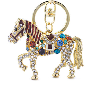 Multicolor Crystal Horse Rhinestone Metal Keychains