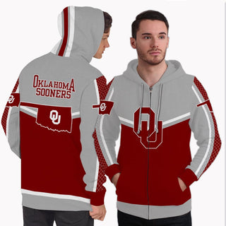 Strong Gorgeous Fitting Oklahoma Sooners Zip Hoodie
