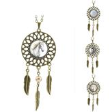 Dreamcatcher Simulated Pearl White Horse Head Running Necklaces