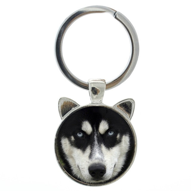 Siberian Husky Dog Head Keychains
