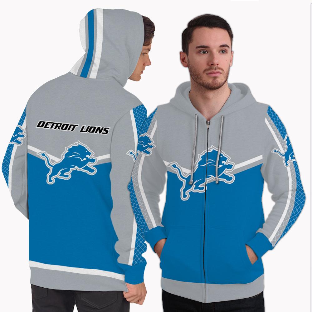 Strong Gorgeous Fitting Detroit Lions Zip Hoodie