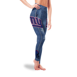 Amazing Blue Jeans New York Giants Leggings