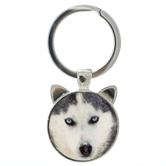 Siberian Husky Dog Head Keychains
