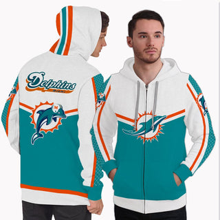 Strong Gorgeous Fitting Miami Dolphins Zip Hoodie