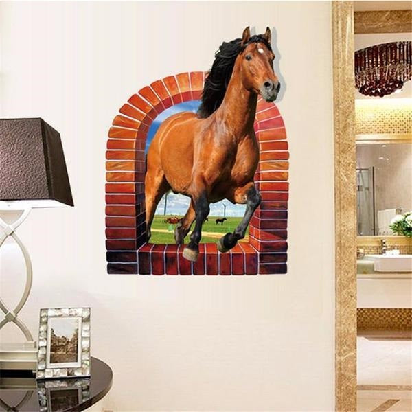 3D False Window Horse Wall Stickers