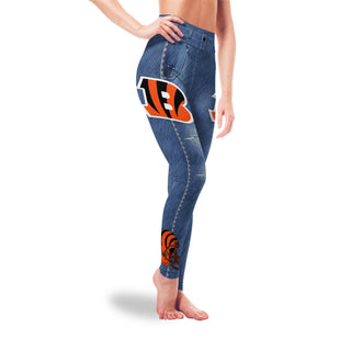 Amazing Blue Jeans Cincinnati Bengals Leggings