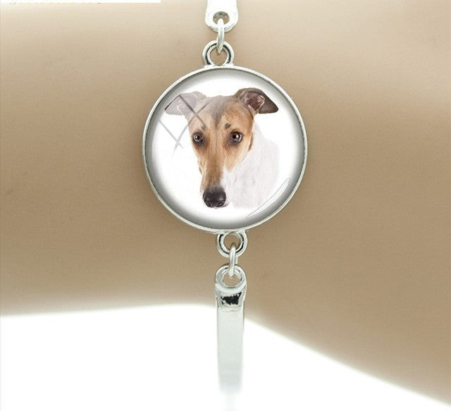 Cute Retriever Luby Brown Labrador Retriever Greyhound Round Glass Bracelets