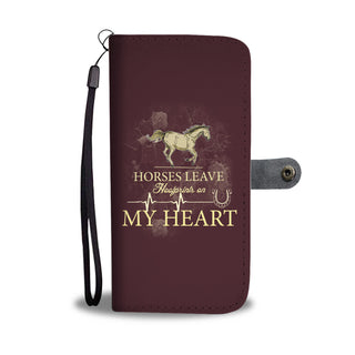 Horses Leave Hoofprints On My Heart Wallet Phone Cases