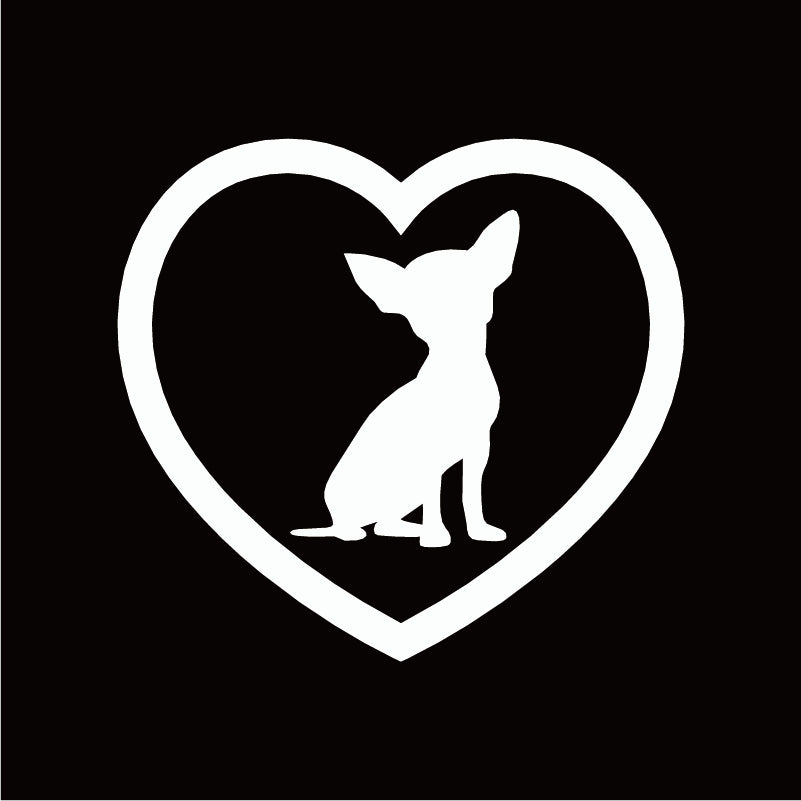Cute Chihuahua Heart Dog Sitdown Stickers