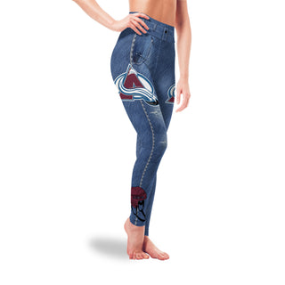 Amazing Blue Jeans Colorado Avalanche Leggings