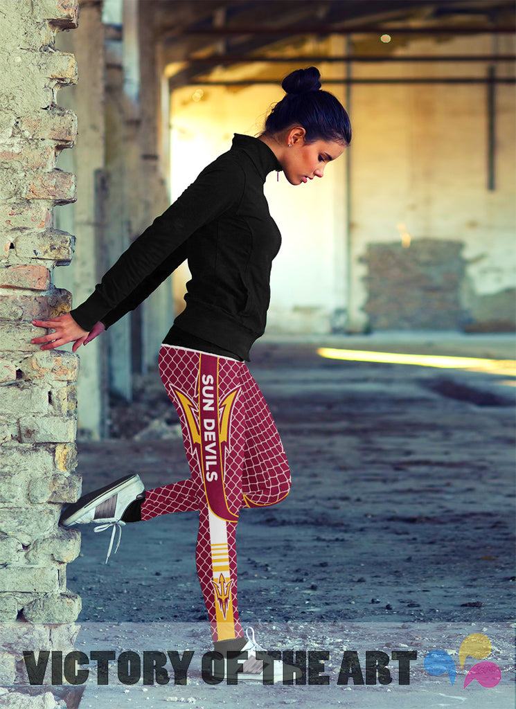 Amazing Line Circle Stylish Fashion Arizona State Sun Devils Leggings