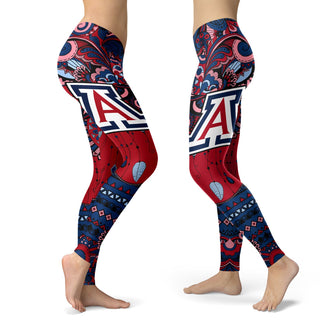 Boho Arizona Wildcats Leggings With Fantastic Art