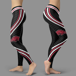 Black Curve Arkansas Razorbacks Leggings