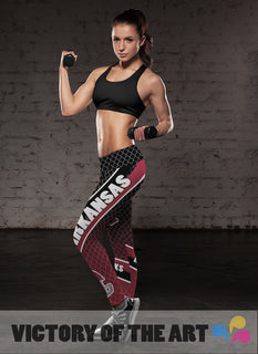 Colors of Artistic Arkansas Razorbacks Leggings