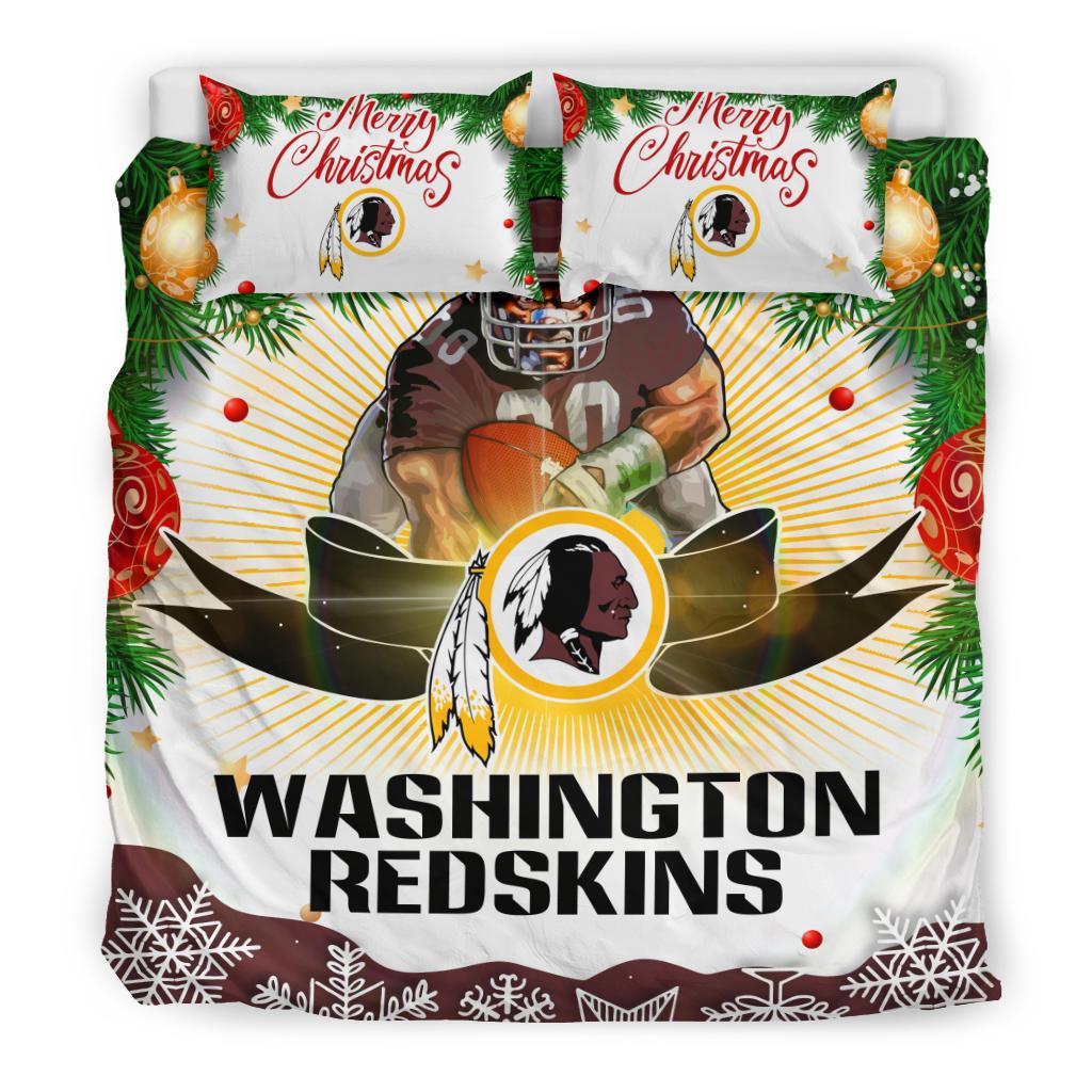 Colorful Gift Shop Merry Christmas Washington Redskins Bedding Sets
