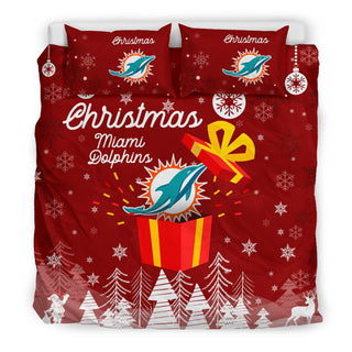 Processing Merry Christmas Gift Miami Dolphins Bedding Sets Pro Shop