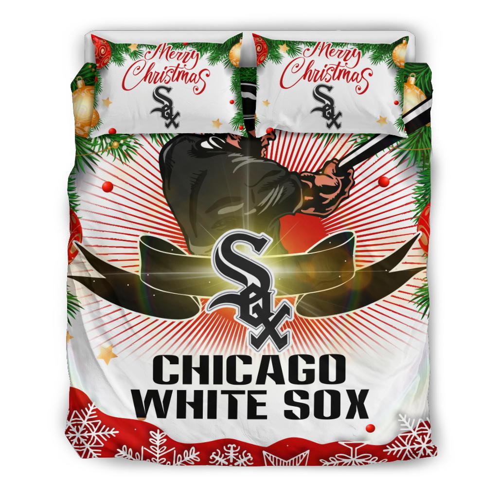 Colorful Gift Shop Merry Christmas Chicago White Sox Bedding Sets