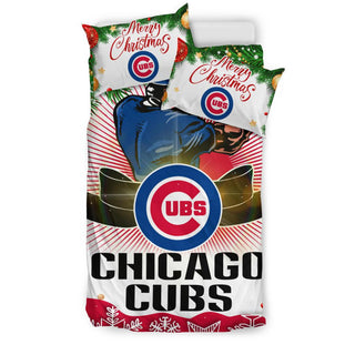 Colorful Gift Shop Merry Christmas Chicago Cubs Bedding Sets