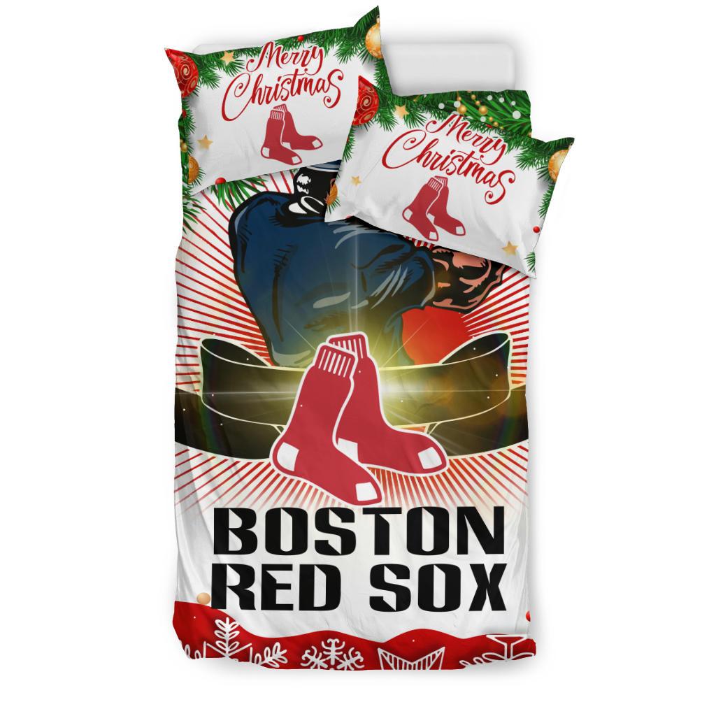 Colorful Gift Shop Merry Christmas Boston Red Sox Bedding Sets