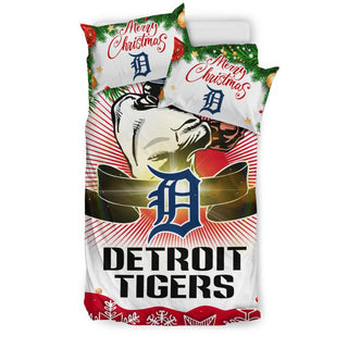 Colorful Gift Shop Merry Christmas Detroit Tigers Bedding Sets