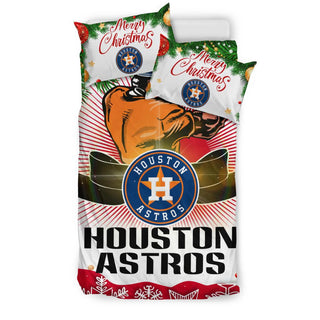 Colorful Gift Shop Merry Christmas Houston Astros Bedding Sets